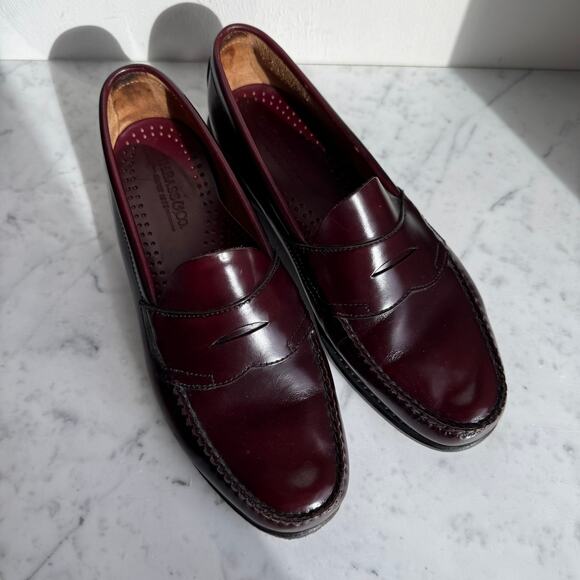 G.H. Bass Weejuns Penny Loafers Burgundy Leather 10.5 EE Wide - Picture 1 of 10